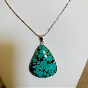 Stunning Real Turquoise and real 925 silver necklace